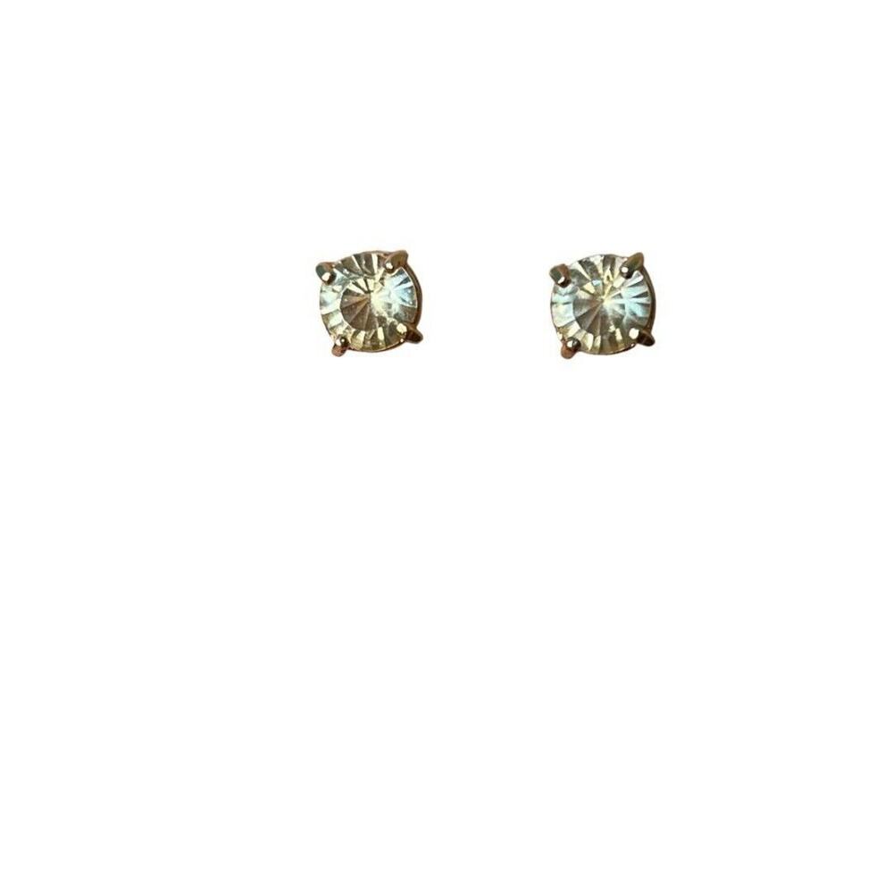 Monet Yellow Rhinestone Stud Earrings Bright Sparkly‎